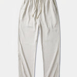 Linen Rayon Blend Shirt & Stripe Straight Leg Linen Pants Set