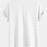 Checkerboard Jacquard Stand Collar Shirt
