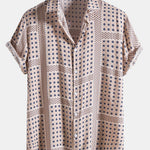 Polka Dot Flower Print Button Up Shirt