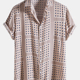 Polka Dot Flower Print Button Up Shirt