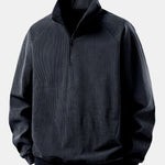 Quarter Zip Corduroy Raglan Sleeve Sweatshirt & Corduroy Pants Set