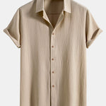 Crinkled Textured Shirt & Straight Leg Pants Set