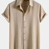 Crinkled Textured Shirt & Straight Leg Pants Set