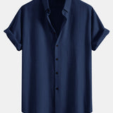 Crinkled Textured Button Down Shirt