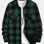 Flannel Fleece Lined Plaid Shirt with Pockets