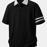 Relax Fit Contrast Collar Polo Shirt & Cotton Drawstring 7" Shorts Set