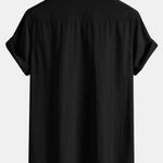 Short Sleeve Linen Stand Collar Shirt