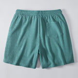 Textured Seersucker Short Sleeve Shirt & Drawstring 6“ Shorts Set