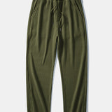 Contrast Knit Waffle Johnny Collar Polo & Drawstring Knitted Waffle Pants Set