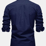 Cowboy Embroidery Cotton Oxford Button Up Shirt