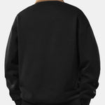 Contrast Corduroy Polo Collar Sweatshirt & Corduroy Pants Set