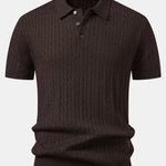 Twisted Jacquard Knit Polo & Slim Fit Tapered Trousers Set