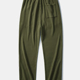 Contrast Knit Waffle Johnny Collar Polo & Drawstring Knitted Waffle Pants Set