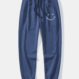 It Is What It Is Print Crew Neck Sweatshirt & Jogging Pants Set