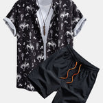 Cowboy Cactus Print Shirt & Swim Shorts Set