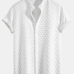 Checkerboard Stand Collar Shirt