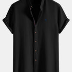 Short Sleeve Seersucker Shirt & Crinkle Textured Pants Set