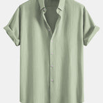 Crinkled Textured Button Down Shirt