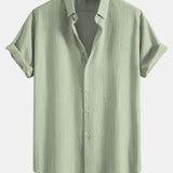 Crinkled Textured Button Down Shirt