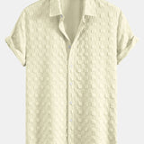 Checkerboard Textured Button Up Shirt