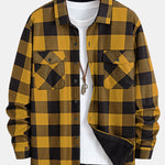 Flannel Fleece Lined Plaid Shirt with Pockets