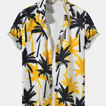 Palm Tree Print Shirt & Swim Shorts Set