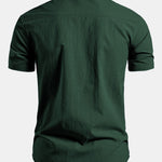 Short Sleeve Linen Stand Collar Shirt
