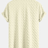 Checkerboard Textured Button Up Shirt