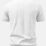 Twisted Jacquard Zipper Knit Polo & Slim Fit Tapered Trousers Set