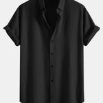 Crinkled Textured Button Down Shirt