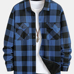 Flannel Fleece Lined Plaid Shirt with Pockets