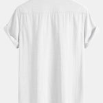 Short Sleeve Linen Stand Collar Shirt
