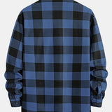 Flannel Fleece Lined Plaid Shirt with Pockets