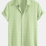 Checkerboard Textured Button Up Shirt