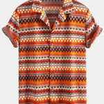Geometric Cuban Shirt & Swim Shorts Set
