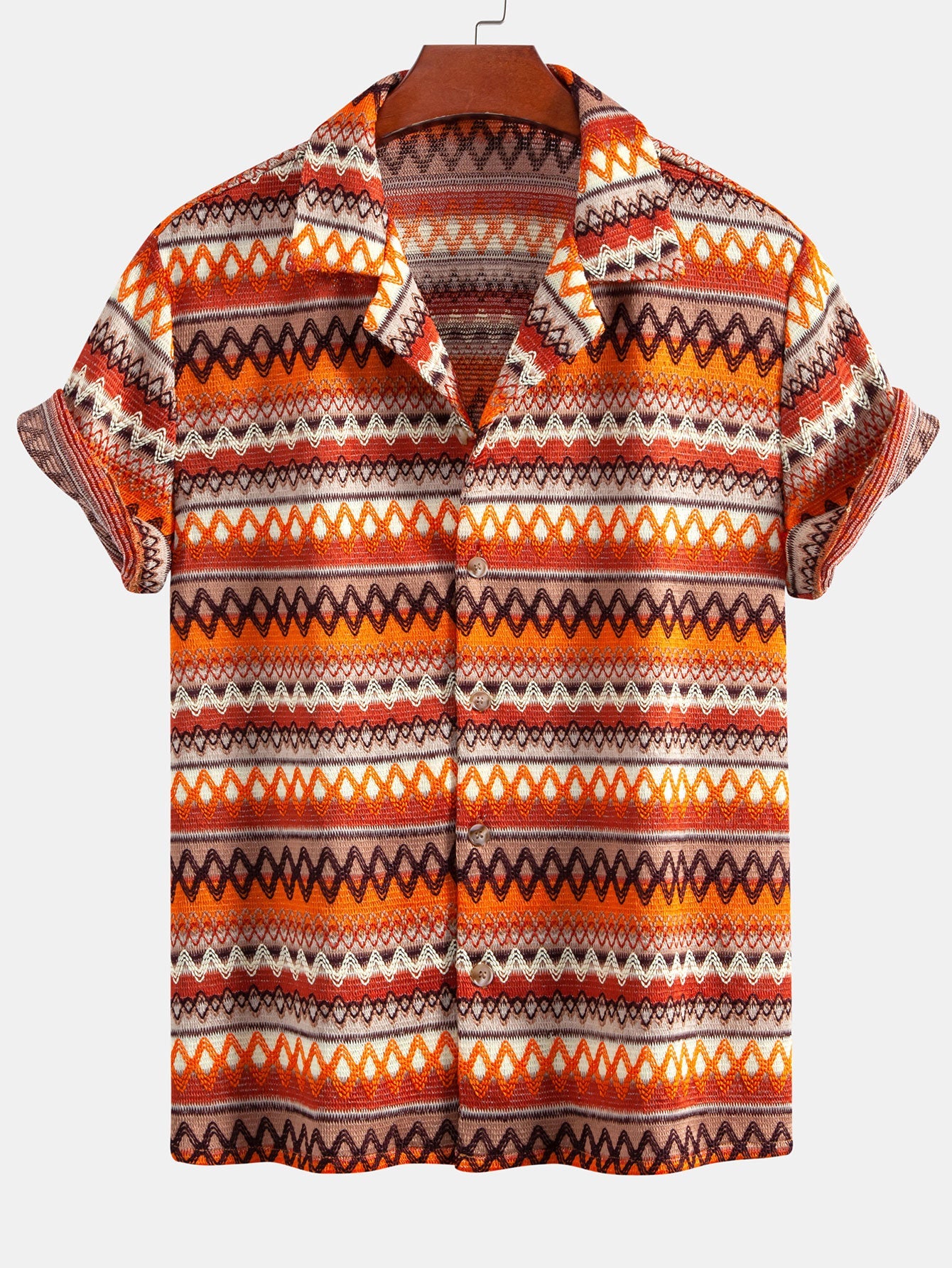 Geometric Cuban Shirt & Swim Shorts Set