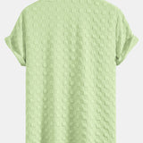 Checkerboard Textured Button Up Shirt