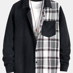 Corduroy Plaid Panel Shirt
