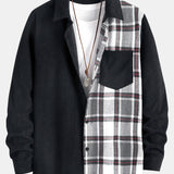 Corduroy Plaid Panel Shirt