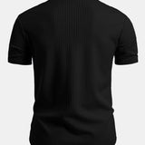 Muscle Fit Ribbed Button Up Shirt