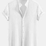 Textured Stand Collar Shirt