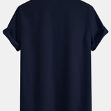 Contrast Pocket Stand Collar Shirt