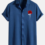 Rose Print Button Up Shirt
