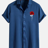 Rose Print Button Up Shirt