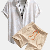 Paisley Print Shirt & Swim Shorts Set