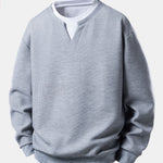 2 in 1 Waffle Notched Collar Sweatshirt & Waffle Pleated Pintuck Pants Set