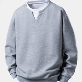 2 in 1 Waffle Notched Collar Sweatshirt & Waffle Pleated Pintuck Pants Set
