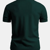 Muscle Fit Ribbed Button Up Shirt