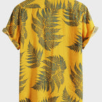 Tropical Plants Print Shirts & Swim Shorts Set