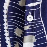 Wave Print Stand Collar Shirt